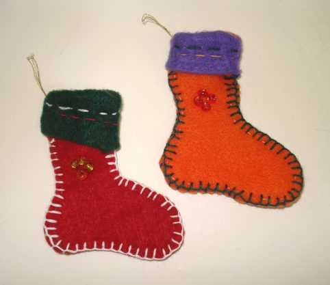 Christmas stockings felt and beads