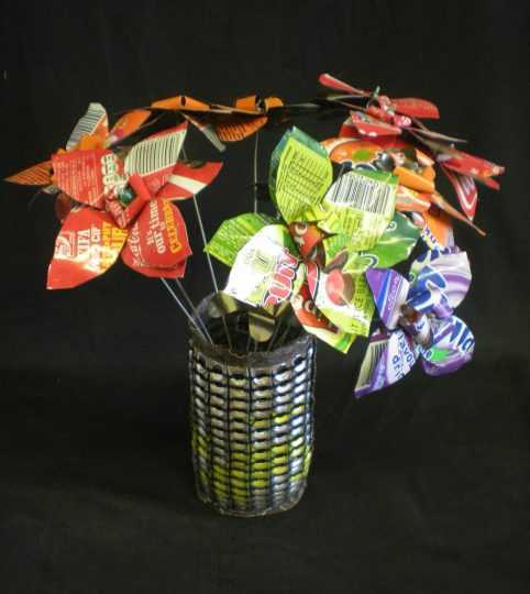 Eco conscious flower display