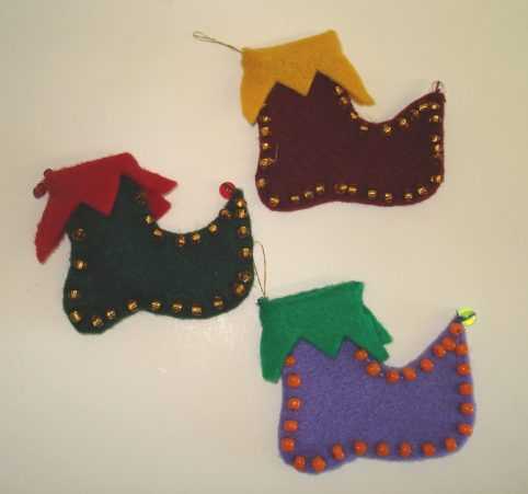 Elf boots felt and beads