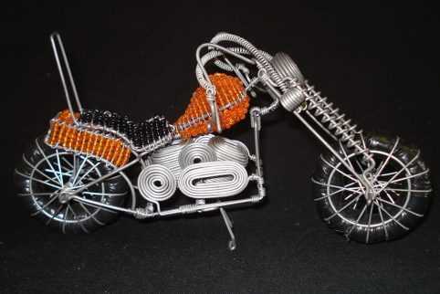 Motor Bike - wire and beads