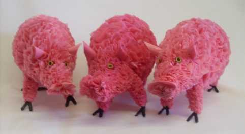 Pigs -  recycled plastic