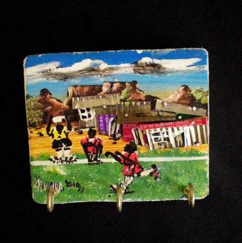 Township scene key holder