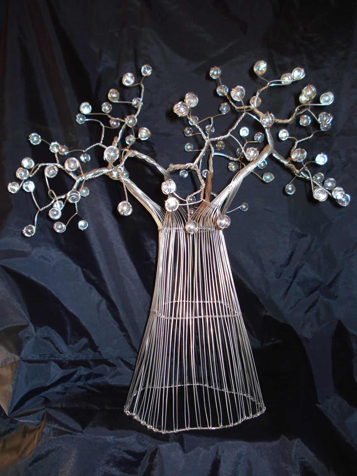 Baobab Tree wire and crystals African Home