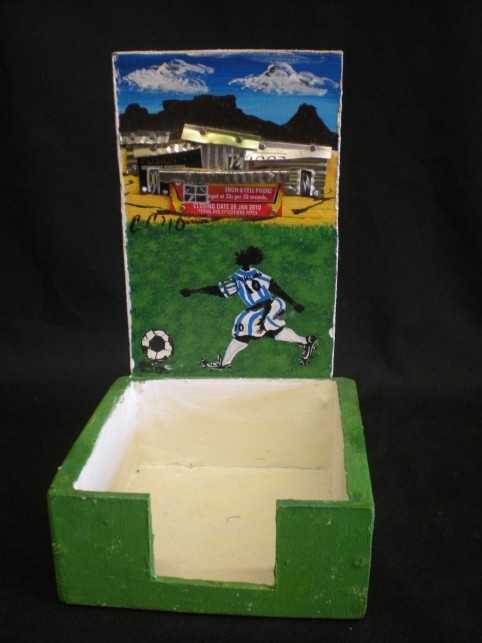 township scene paper cube holder