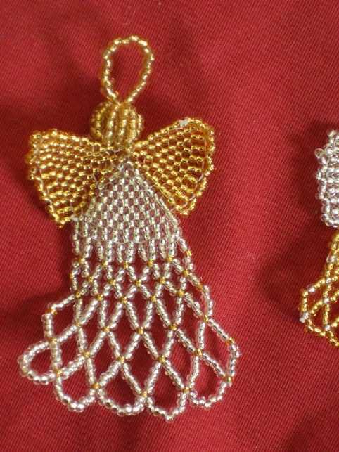 Angel Christmas Tree Decoration - beaded (long strands)