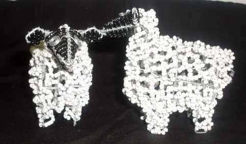Sheep  - wire and beads (baby)